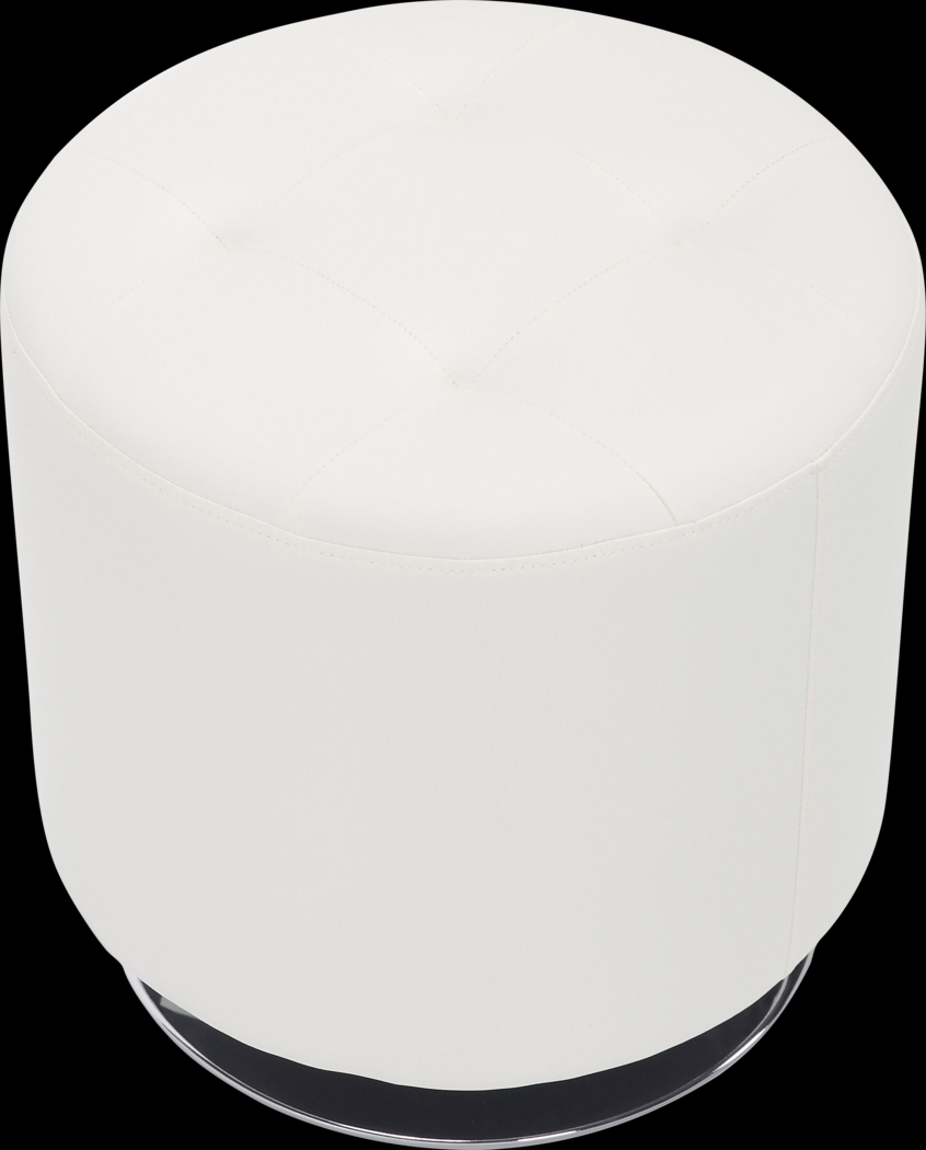 Bariff White Ottoman - Thumbnail - Image 5