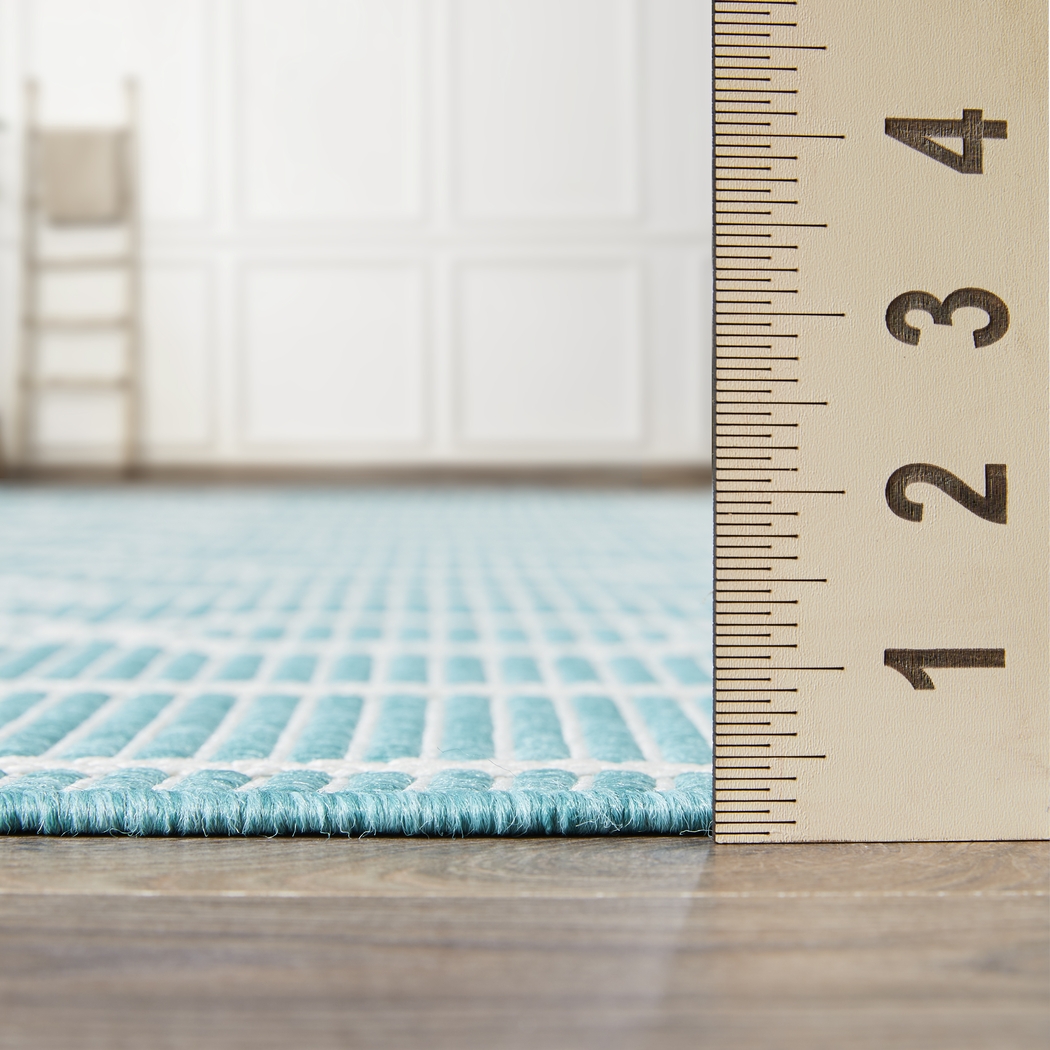 Barika Teal 5'3 x 7' Indoor/Outdoor Rug - Thumbnail - Image 5
