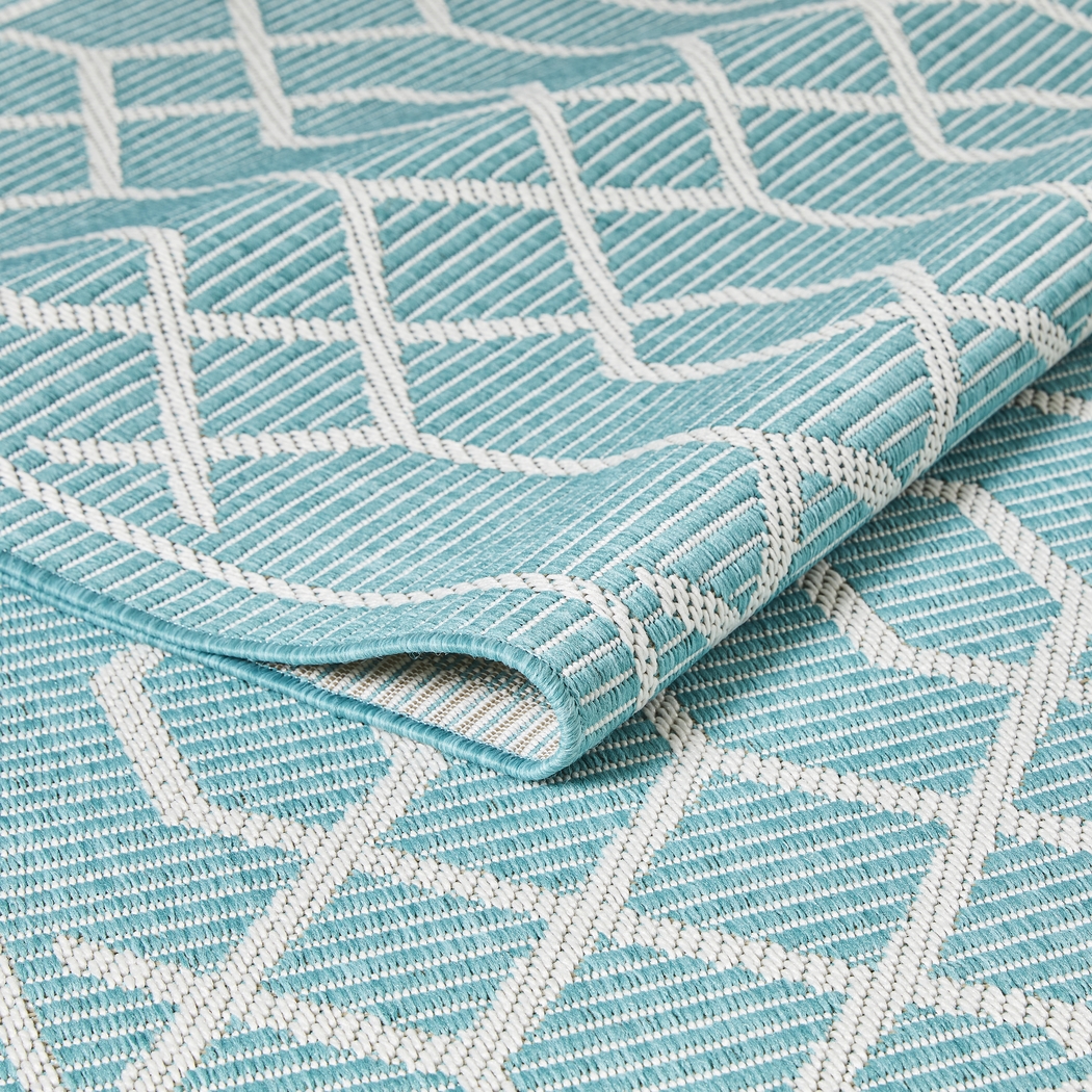 Barika Teal 7'10 x 9'10 Indoor/Outdoor Rug - Thumbnail - Image 7