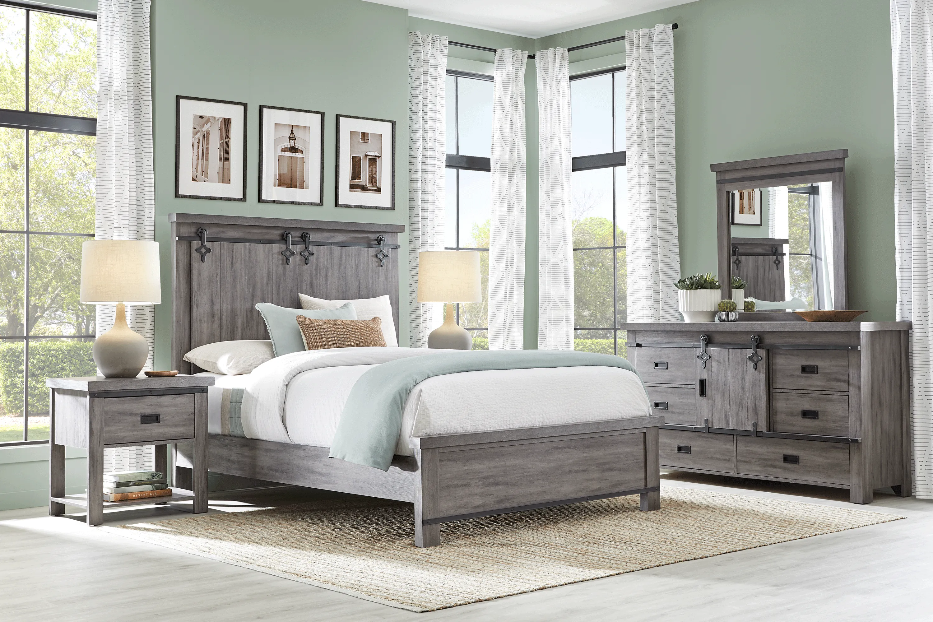 Barinas Gray 8 Pc King Bedroom - Thumbnail - Image 1