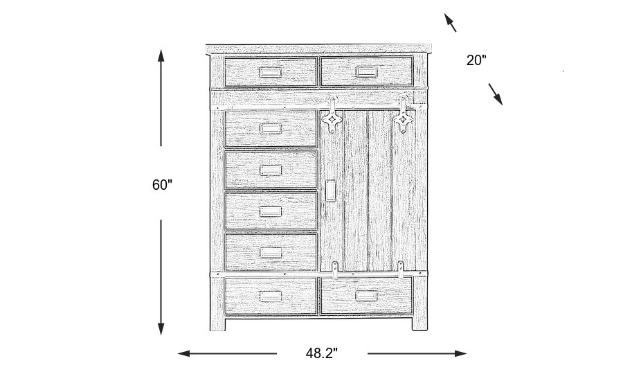 Dimension Image. Please refer to the Dimension Tab on this page for dimension details.