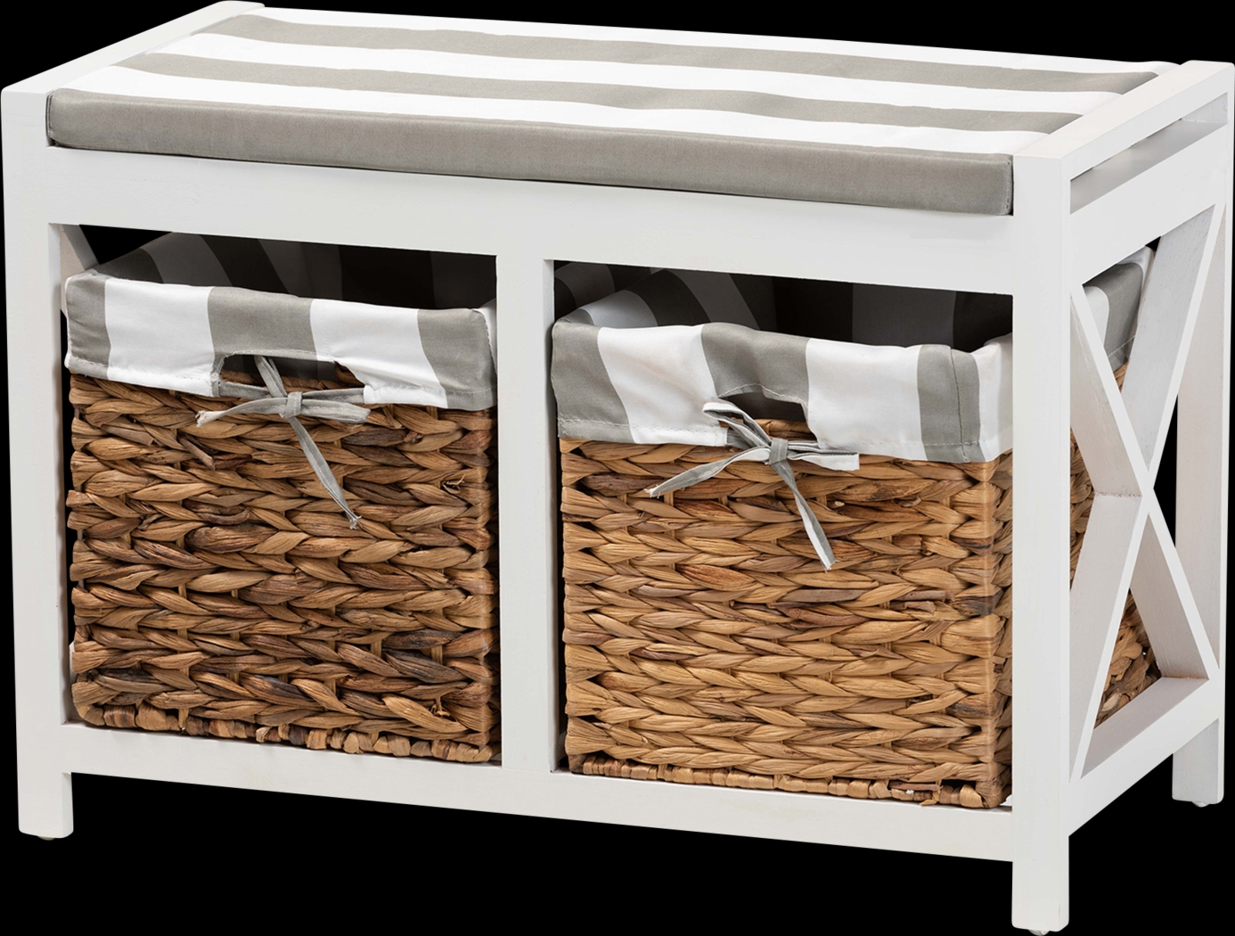 Barnelle White Accent Bench - Thumbnail - Image 1