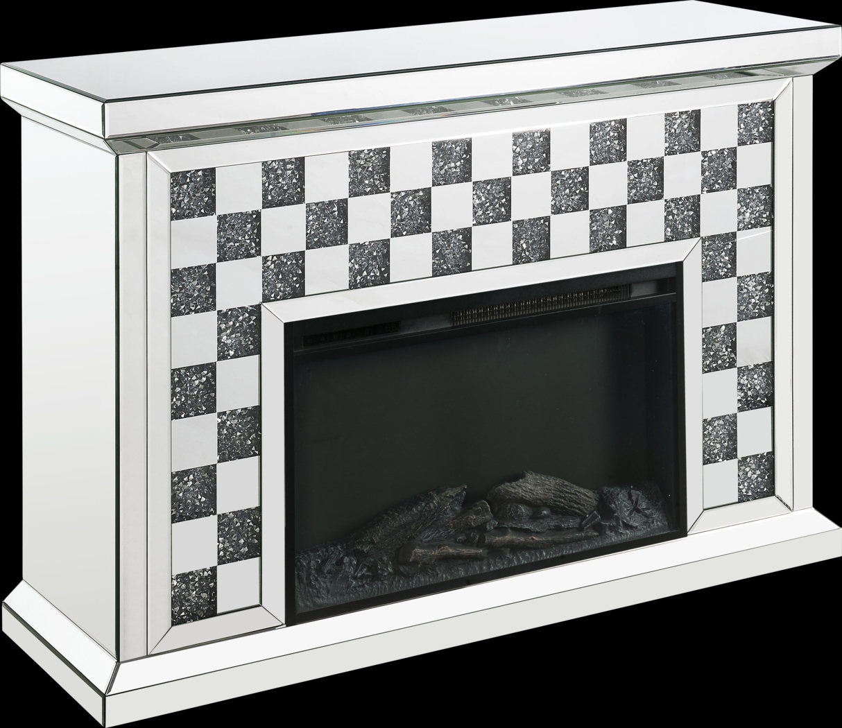 Barnoak Silver 48 in. Console, With Electric Fireplace - Thumbnail - Image 1