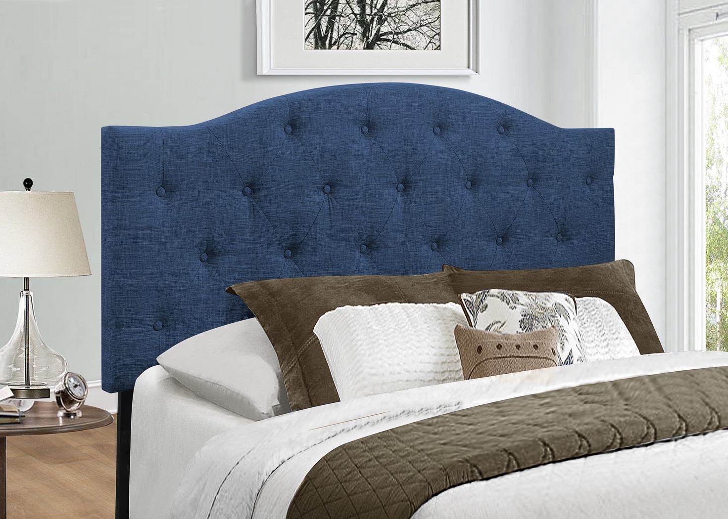 Barnsdale Blue Full/Queen Upholstered Headboard - Thumbnail - Image 3