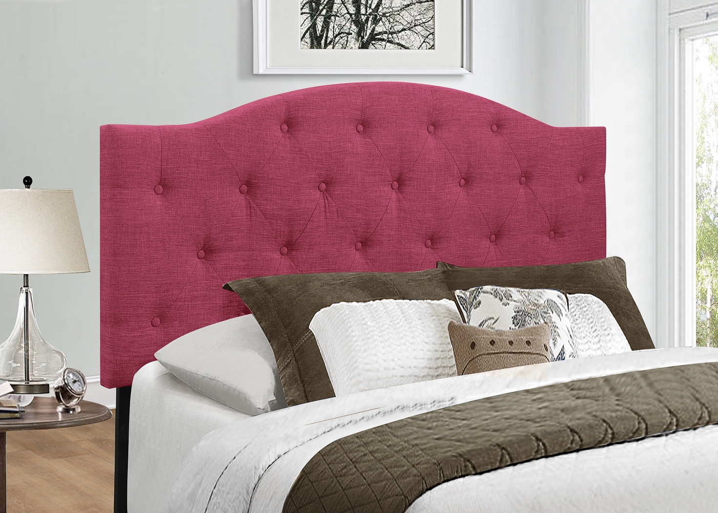 Barnsdale Pink Full/Queen Upholstered Headboard - Thumbnail - Image 3
