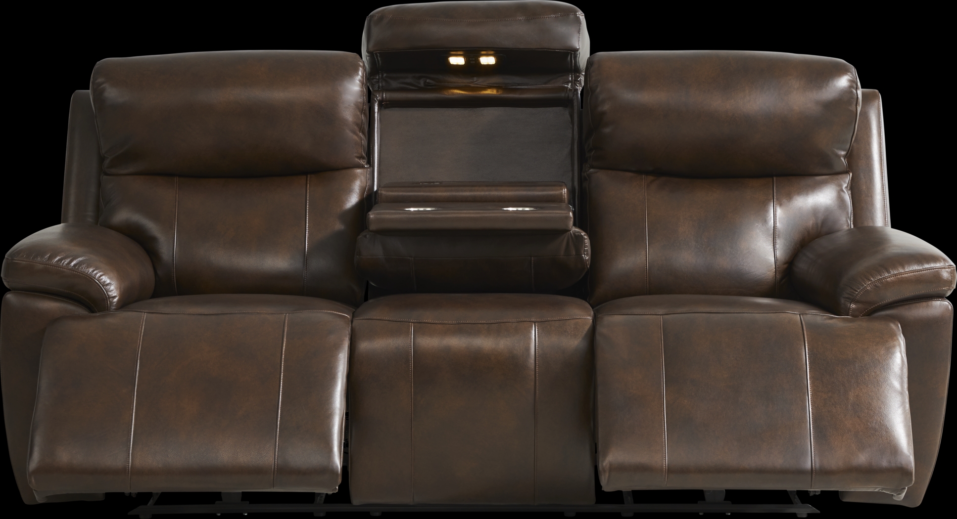 Barolo Brown Leather 5 Pc Triple Power Reclining Living Room with Massage and Heat - Thumbnail - Image 4