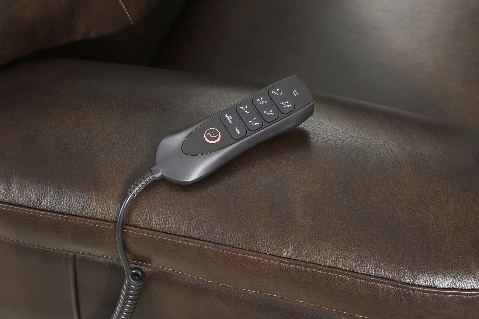 Barolo Brown Leather 5 Pc Triple Power Reclining Living Room with Massage and Heat - Thumbnail - Image 8