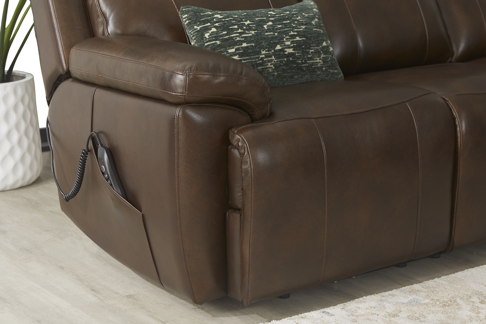 Barolo Brown Leather 8 Pc Triple Power Reclining Living Room with Massage and Heat - Thumbnail - Image 10