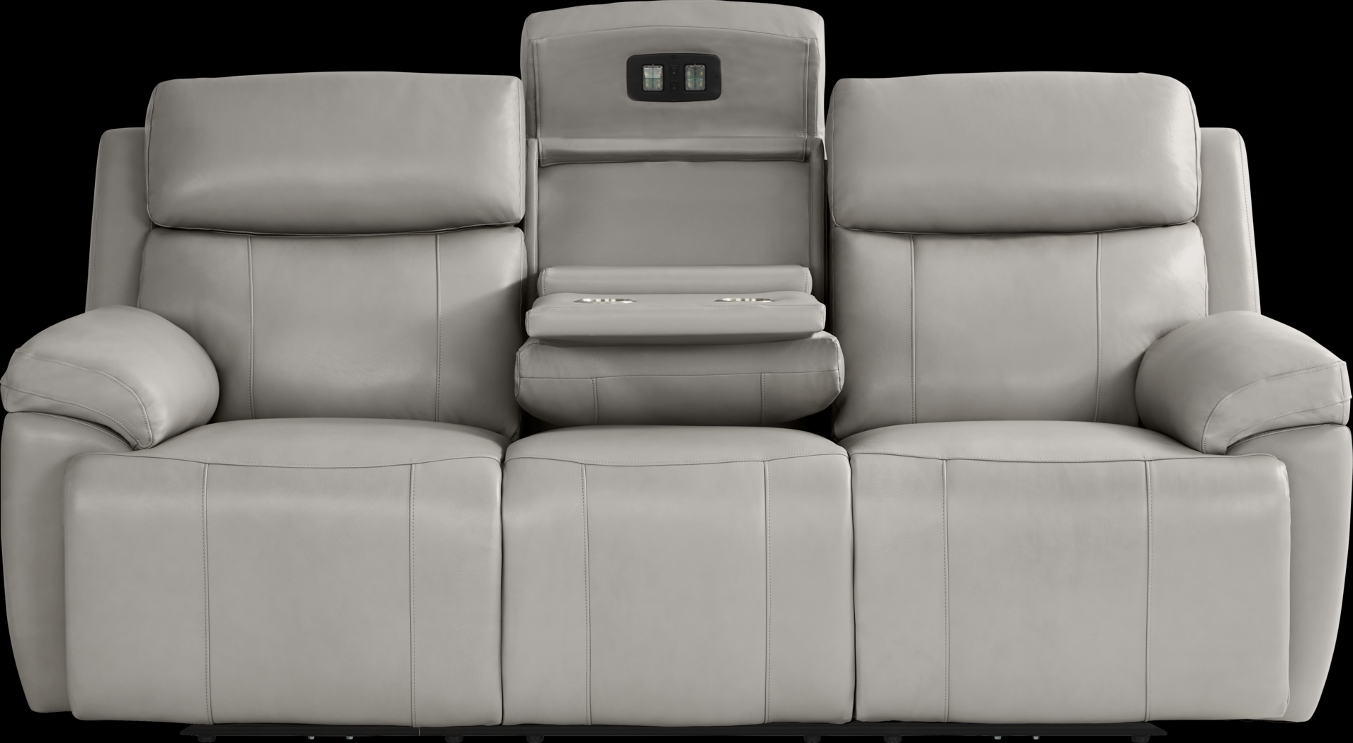 Barolo Dove Leather 5 Pc Triple Power Reclining Living Room with Massage and Heat - Thumbnail - Image 4