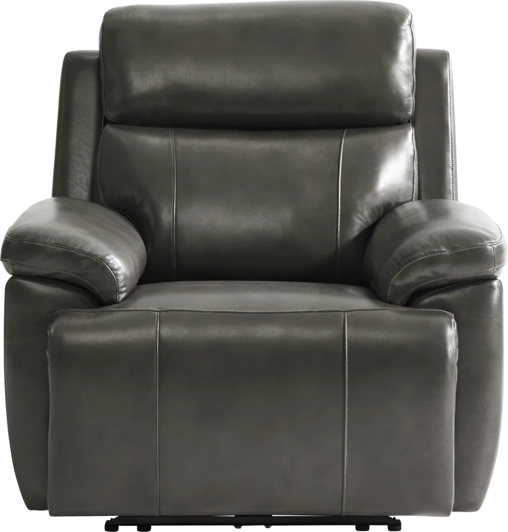 Barolo Gray Leather 3 Pc Triple Power Reclining Living Room with Massage and Heat - Thumbnail - Image 22