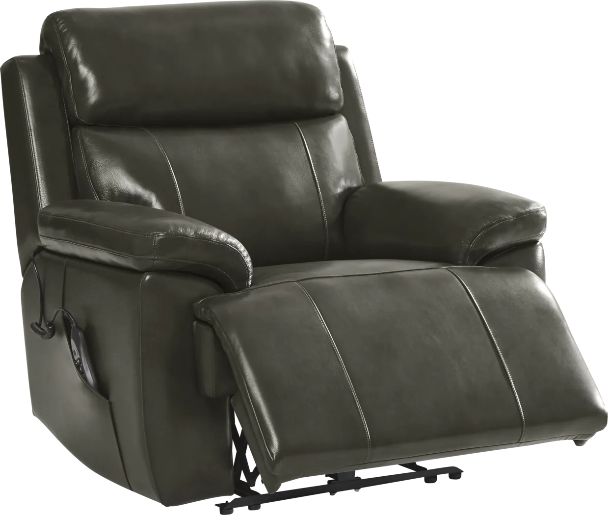 Barolo Gray Leather 3 Pc Triple Power Reclining Living Room with Massage and Heat - Thumbnail - Image 23