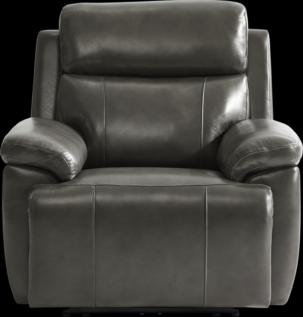 Barolo Gray Leather 8 Pc Triple Power Reclining Living Room with Massage and Heat - Thumbnail - Image 23