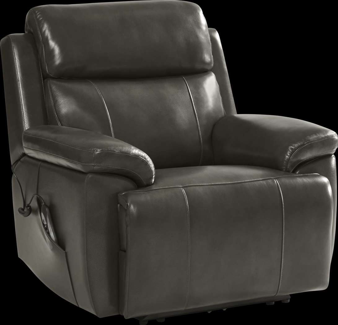 Barolo Gray Leather 8 Pc Triple Power Reclining Living Room with Massage and Heat - Thumbnail - Image 22