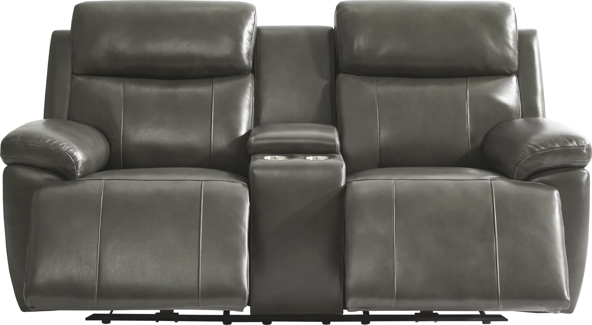 Barolo Gray Leather 3 Pc Triple Power Reclining Living Room with Massage and Heat - Thumbnail - Image 15