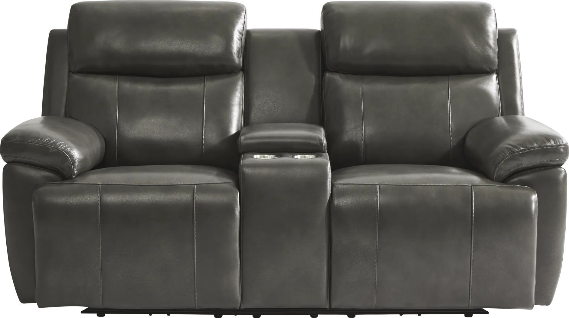 Barolo Gray Leather 3 Pc Triple Power Reclining Living Room with Massage and Heat - Thumbnail - Image 14