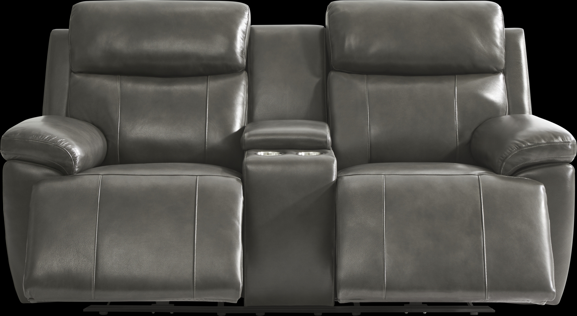 Barolo Gray Leather 8 Pc Triple Power Reclining Living Room with Massage and Heat - Thumbnail - Image 16