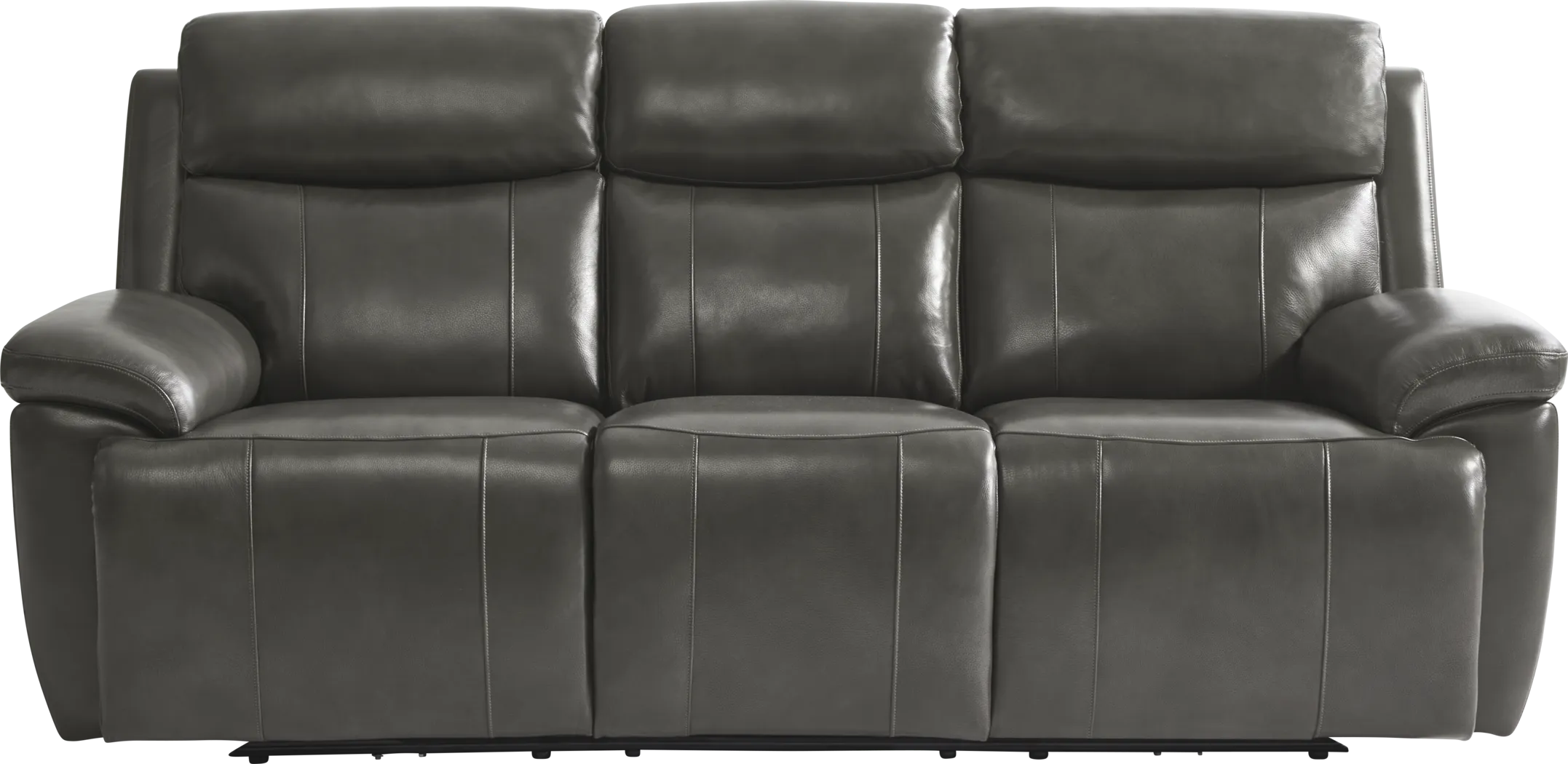 Barolo Gray Leather 3 Pc Triple Power Reclining Living Room with Massage and Heat - Thumbnail - Image 3
