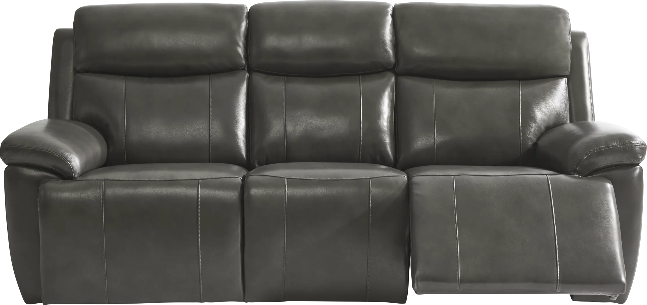 Barolo Gray Leather 3 Pc Triple Power Reclining Living Room with Massage and Heat - Thumbnail - Image 4