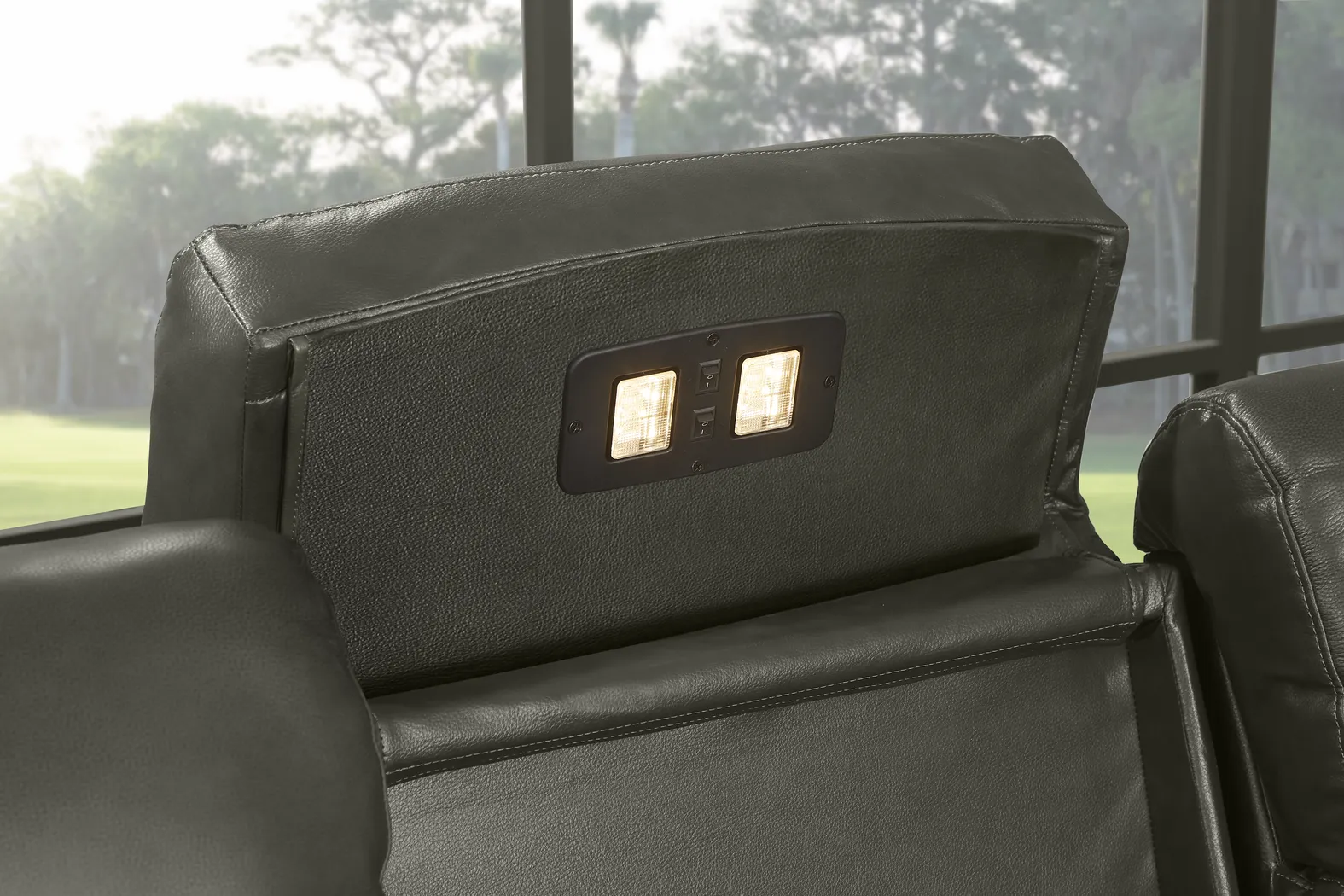 Barolo Gray Leather 3 Pc Triple Power Reclining Living Room with Massage and Heat - Thumbnail - Image 7