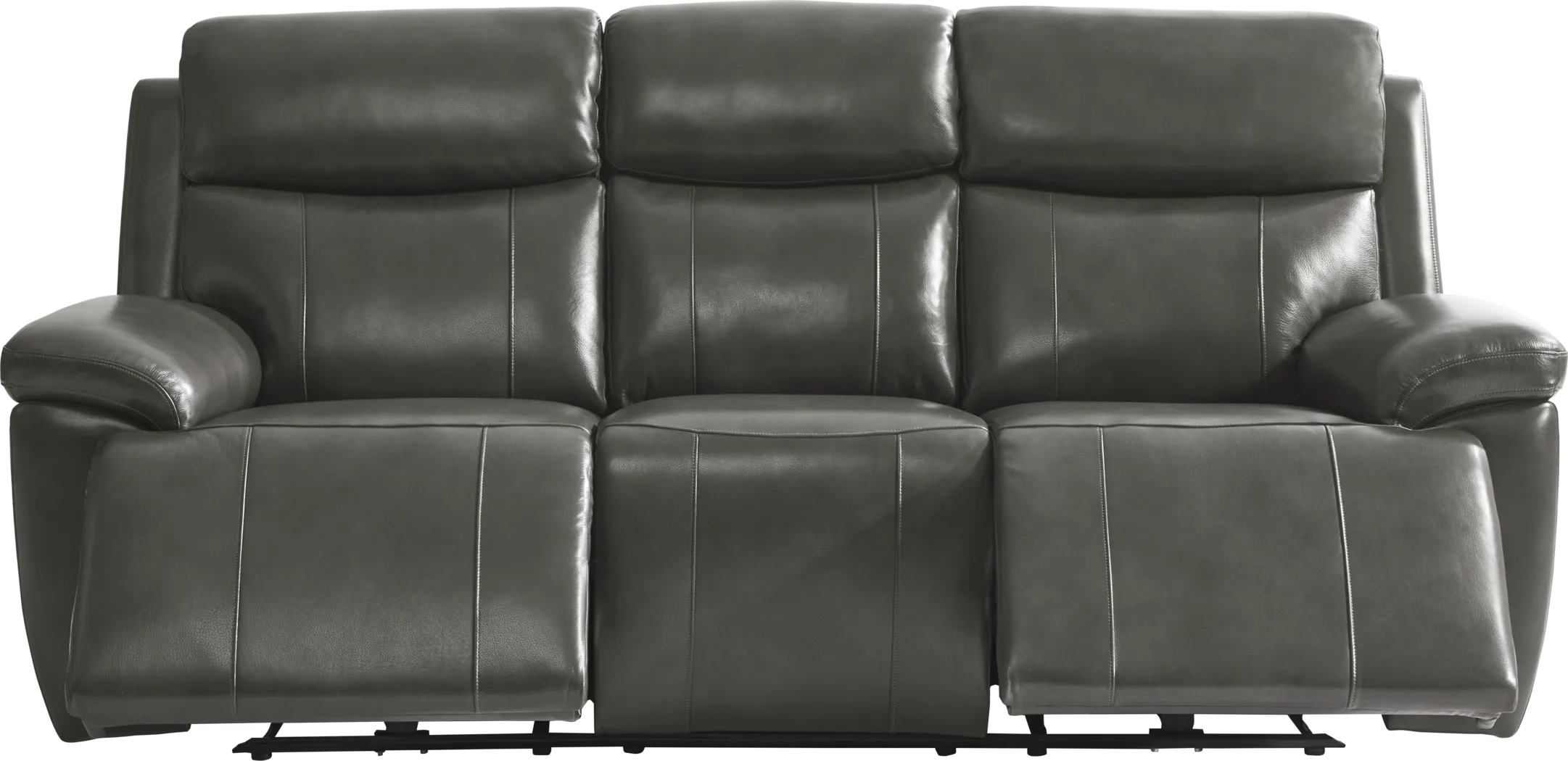 Barolo Gray Leather 3 Pc Triple Power Reclining Living Room with Massage and Heat - Thumbnail - Image 2