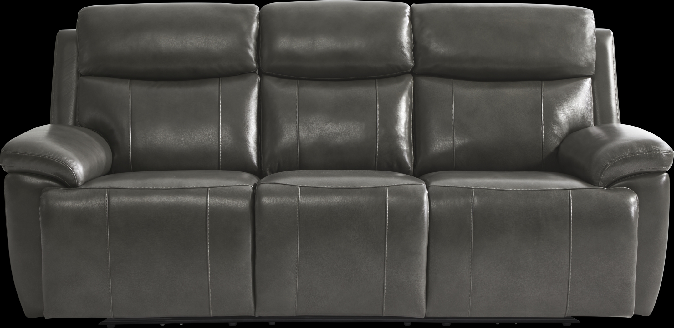 Barolo Gray Leather 8 Pc Triple Power Reclining Living Room with Massage and Heat - Thumbnail - Image 3