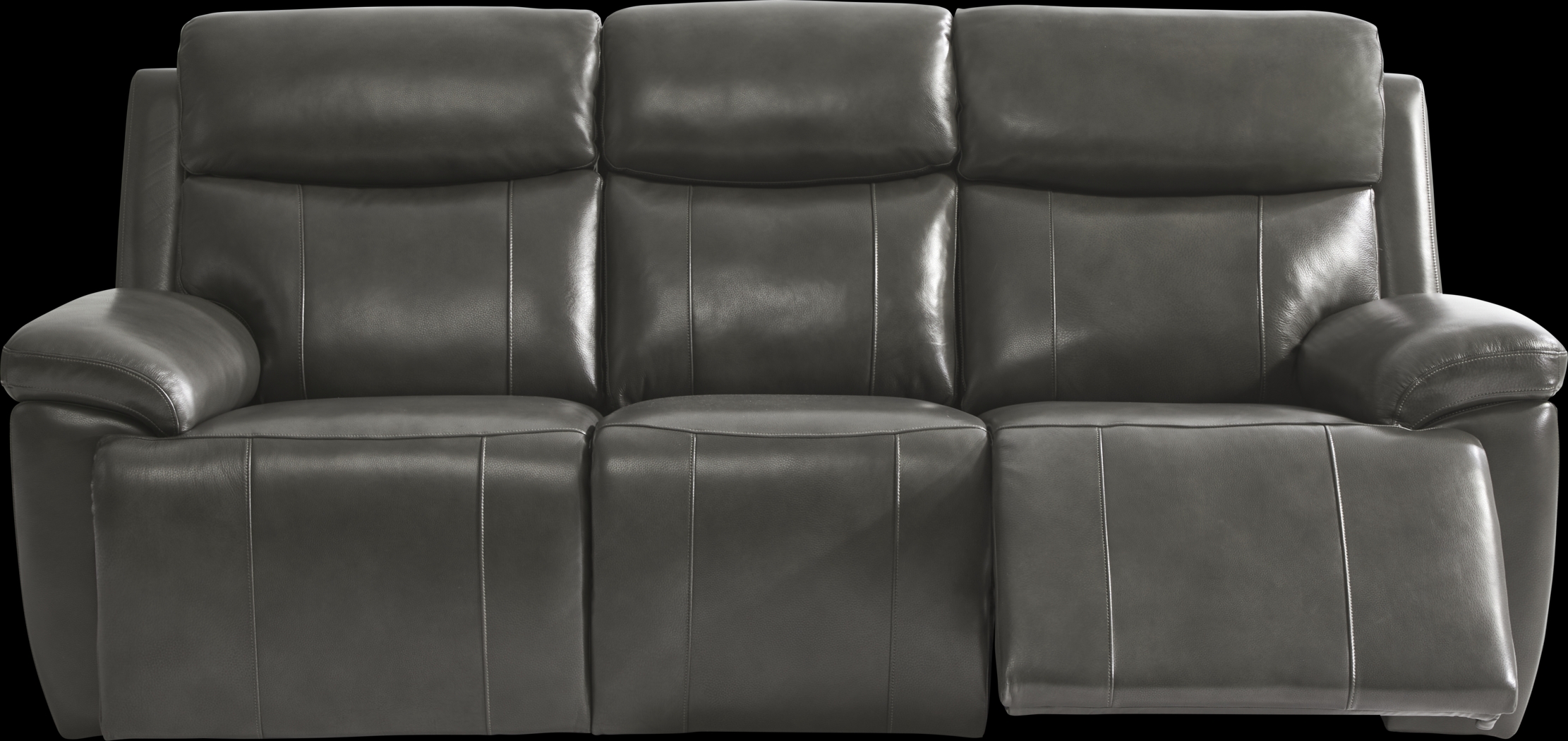 Barolo Gray Leather 8 Pc Triple Power Reclining Living Room with Massage and Heat - Thumbnail - Image 4