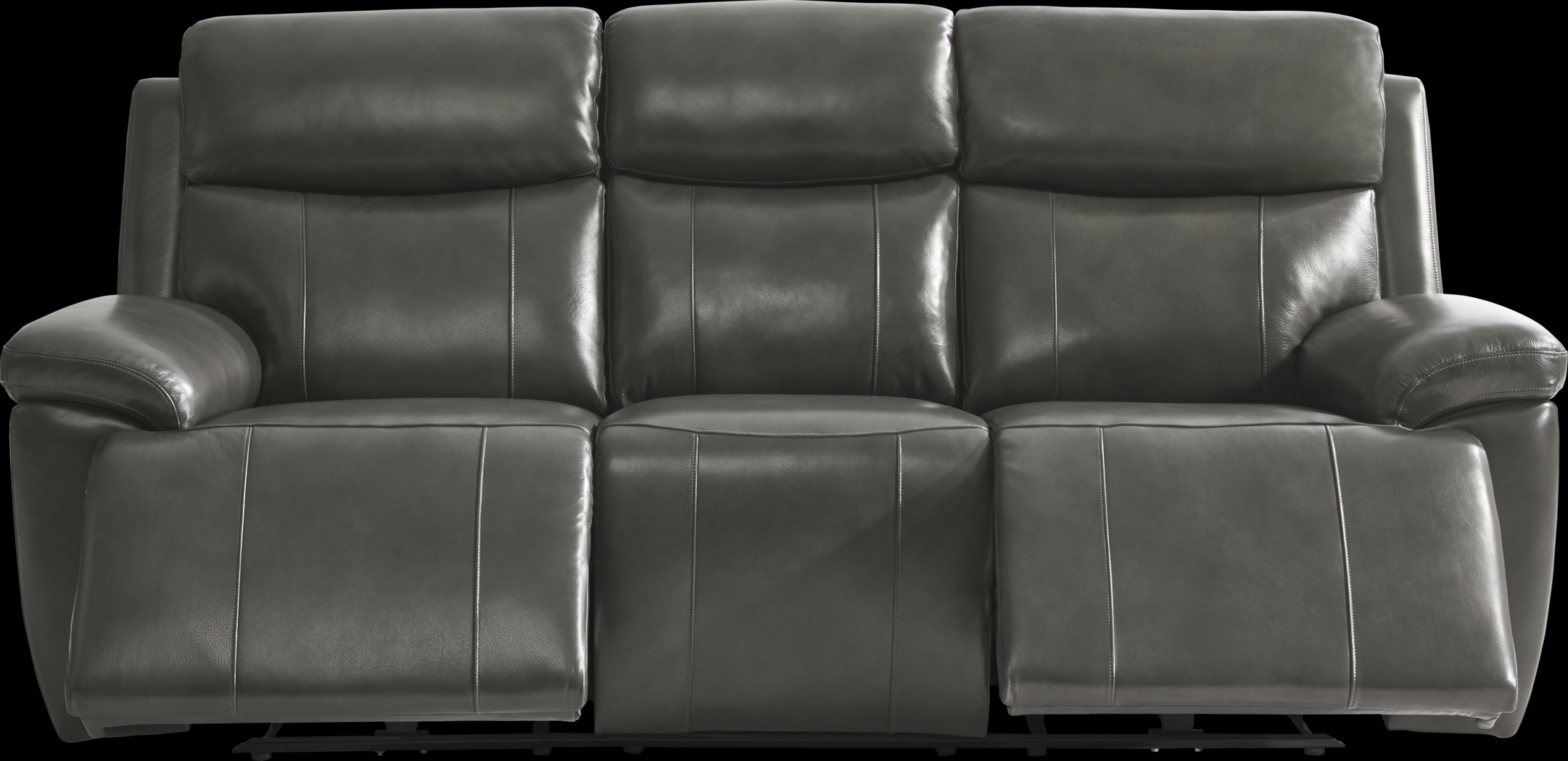 Barolo Gray Leather 8 Pc Triple Power Reclining Living Room with Massage and Heat - Thumbnail - Image 2