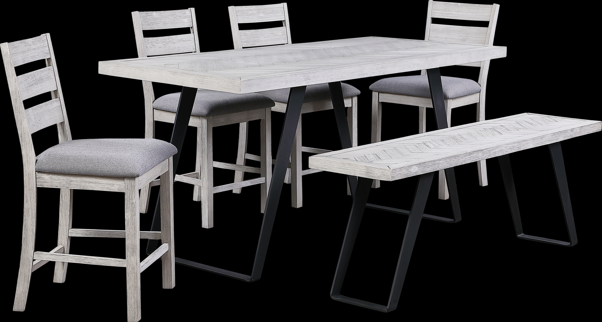 Barremore White Counter Height Bench - Thumbnail - Image 6