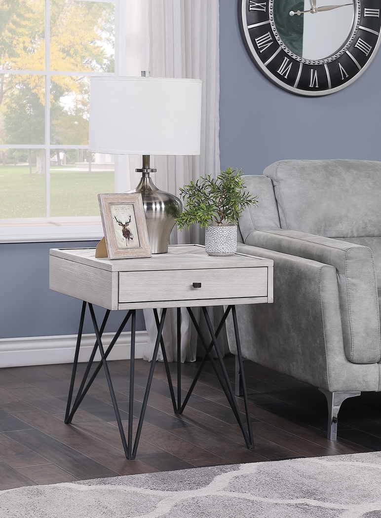Barremore White End Table - Thumbnail - Image 4