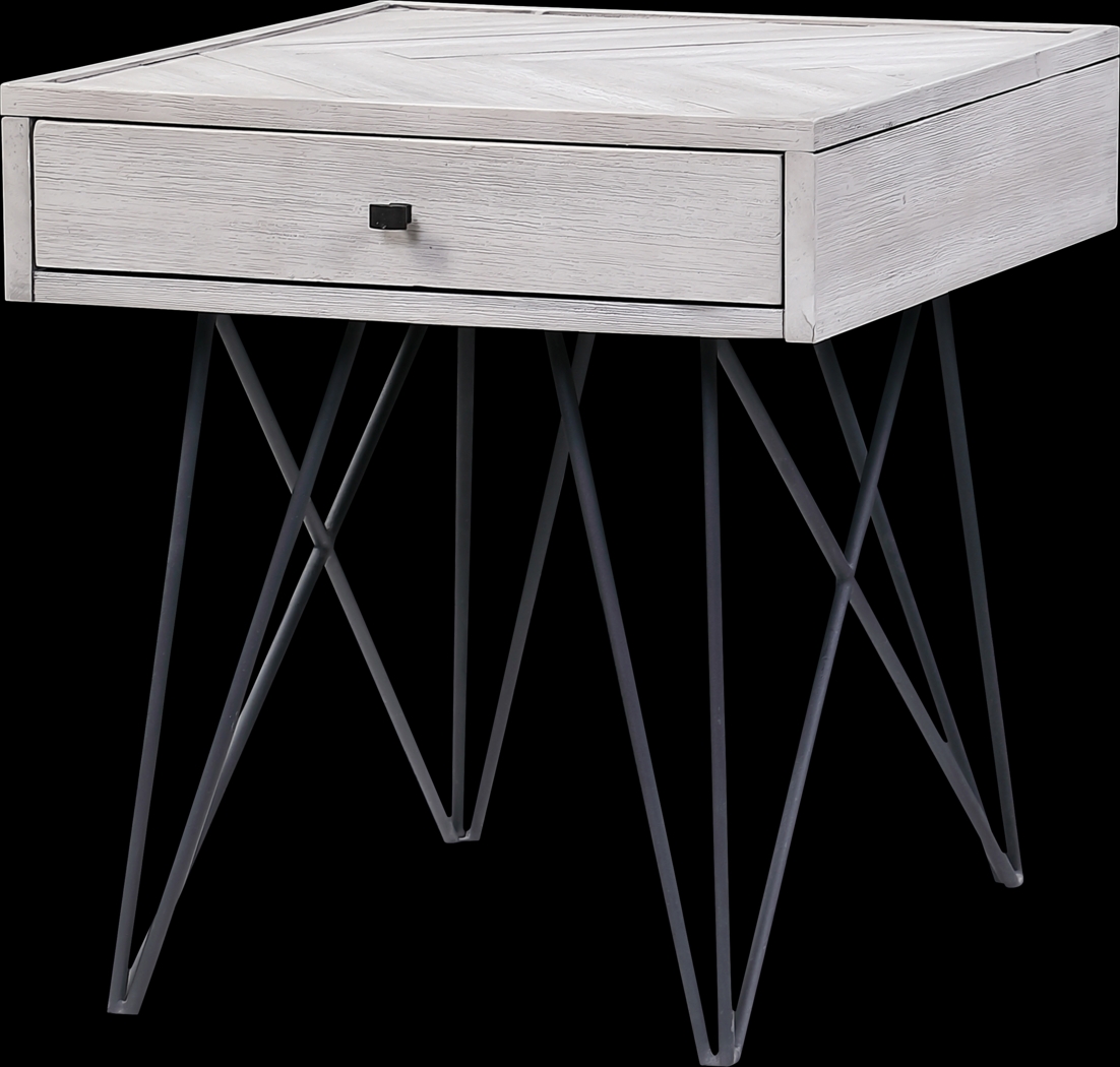 Barremore White End Table - Thumbnail - Image 1