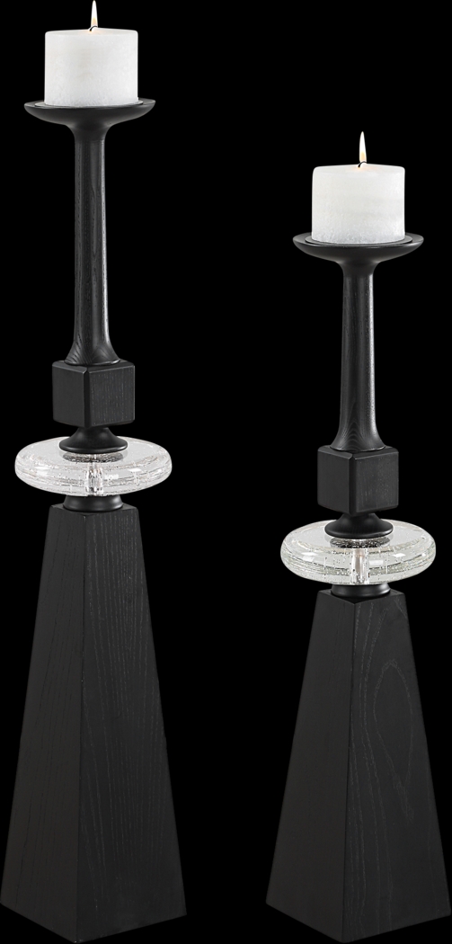Barri Black Candle Holder, Set of 2 - Thumbnail - Image 1