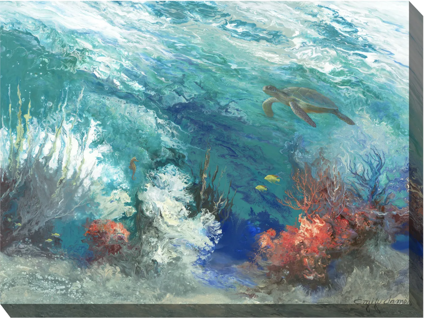 Barrier Reef Turquoise Indoor/Outdoor Wall Art - Thumbnail - Image 1