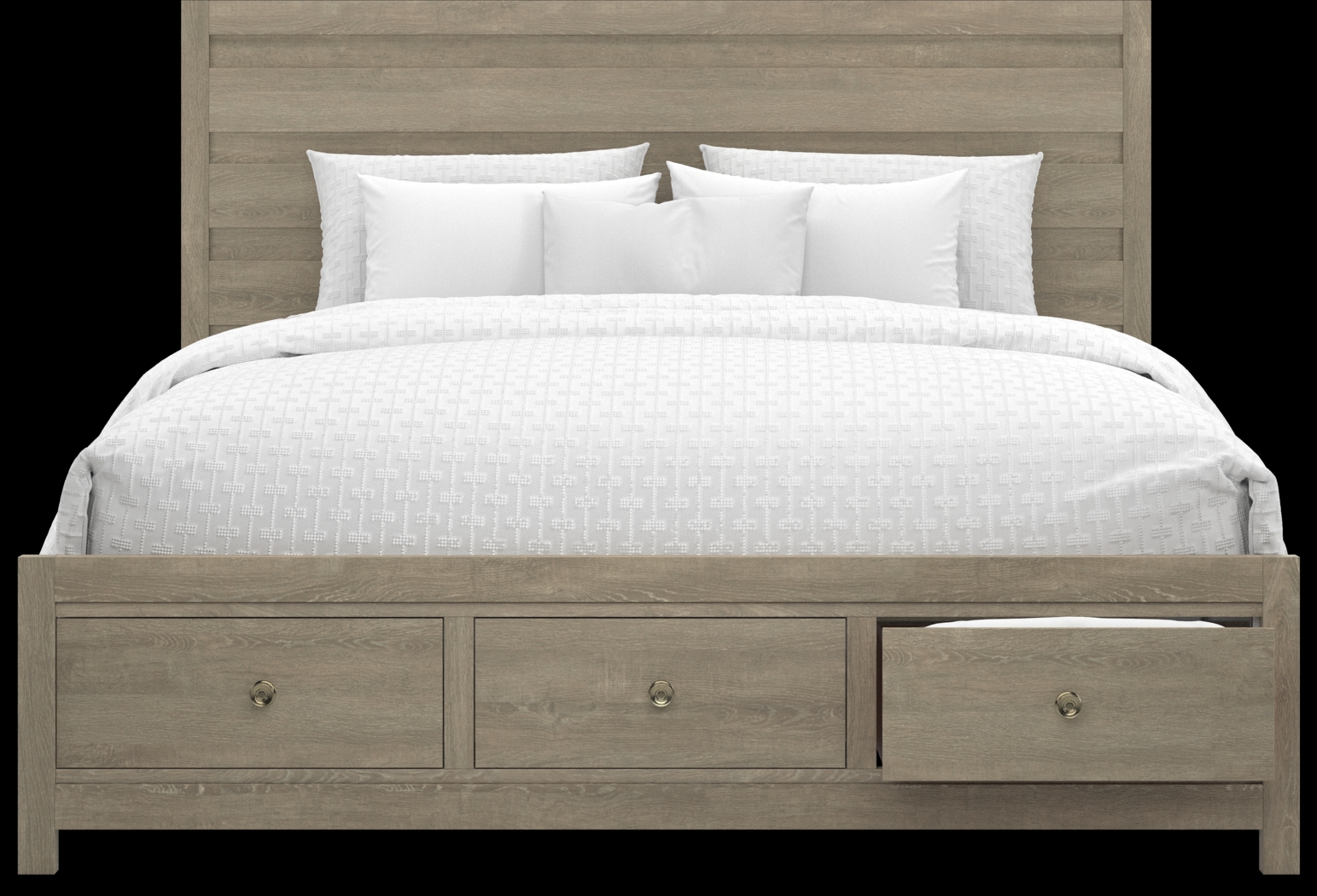 Barringer Place Gray 3 Pc King Panel Bed with Storage - Thumbnail - Image 2