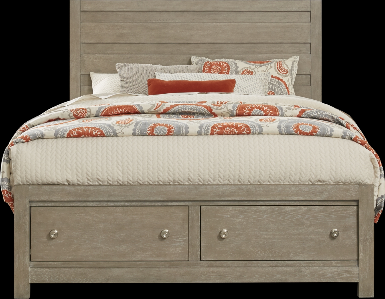 Barringer Place Gray 3 Pc King Panel Bed with Storage - Thumbnail - Image 1