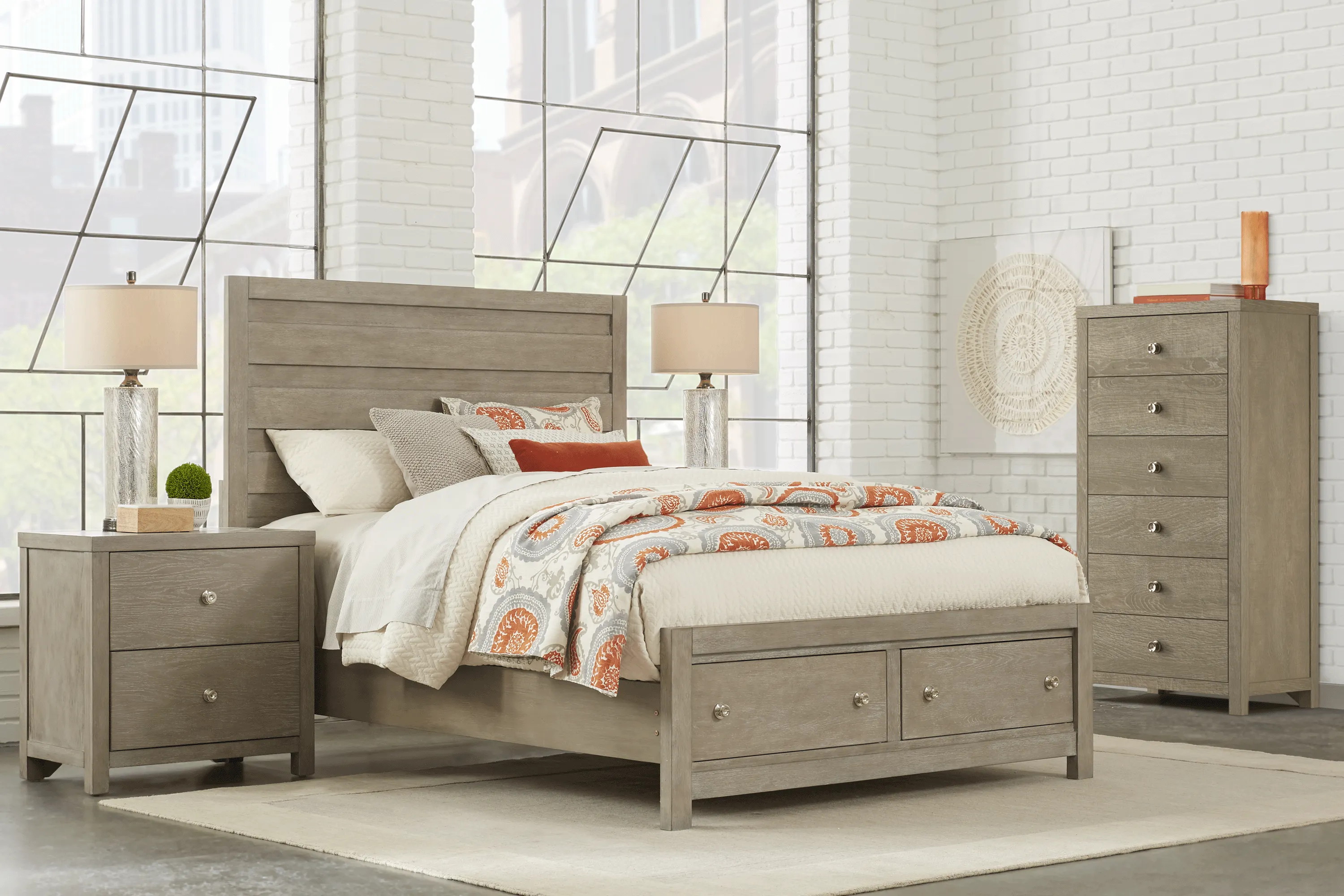 Barringer Place Gray 5 Pc Queen Panel Bedroom with Storage - Thumbnail - Image 1
