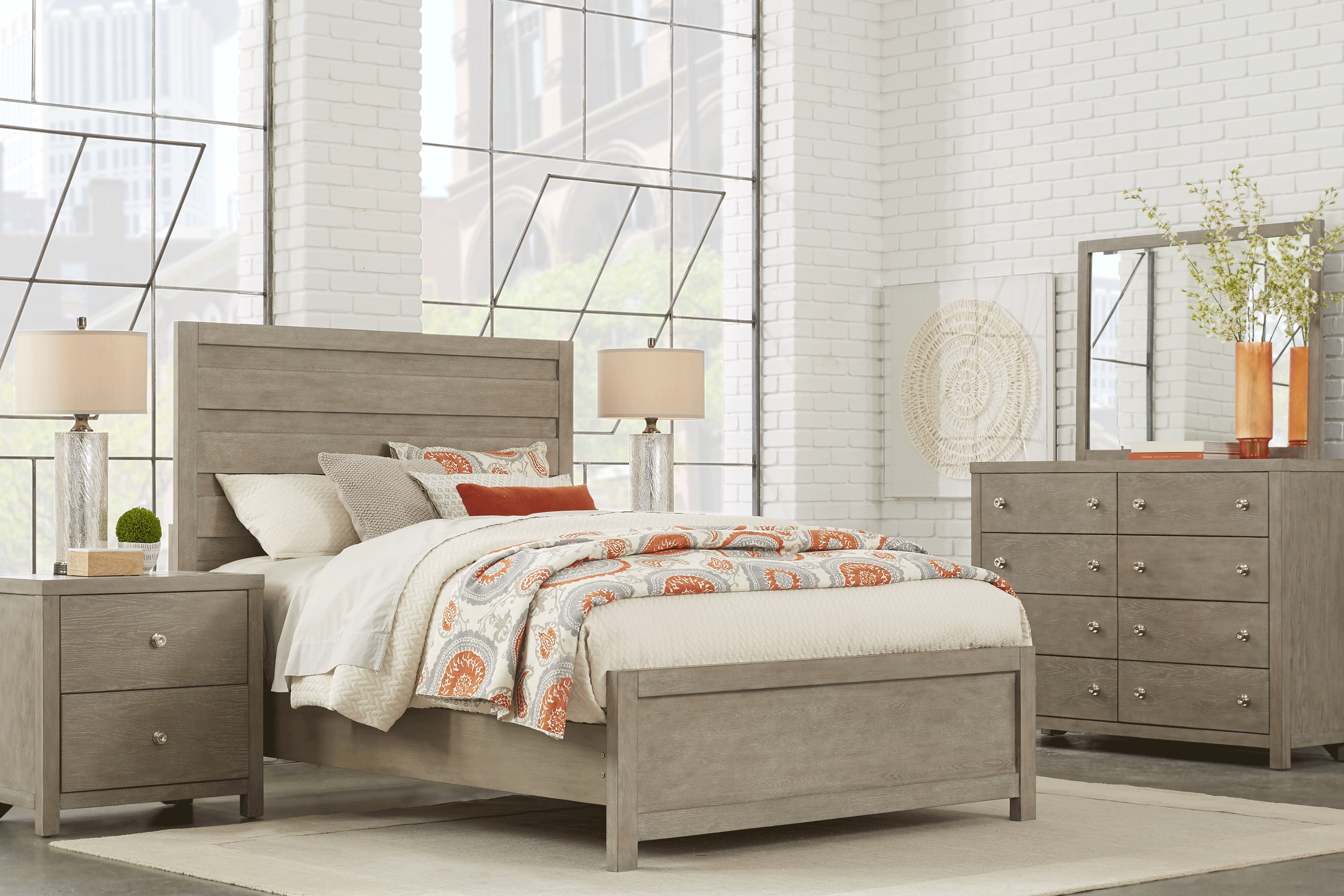 Barringer Place Gray 8 Pc Queen Panel Bedroom - Thumbnail - Image 1