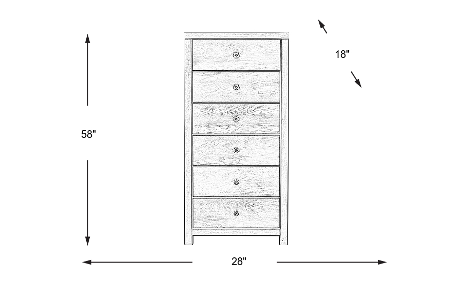 Dimension Image. Please refer to the Dimension Tab on this page for dimension details.