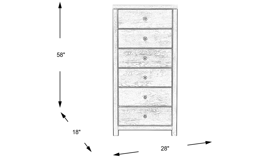Dimension Image. Please refer to the Dimension Tab on this page for dimension details.