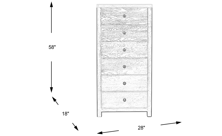 Dimension Image. Please refer to the Dimension Tab on this page for dimension details.