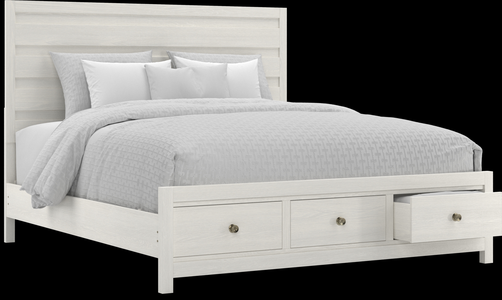 Barringer Place White 7 Pc King Panel Bedroom with Storage - Thumbnail - Image 2