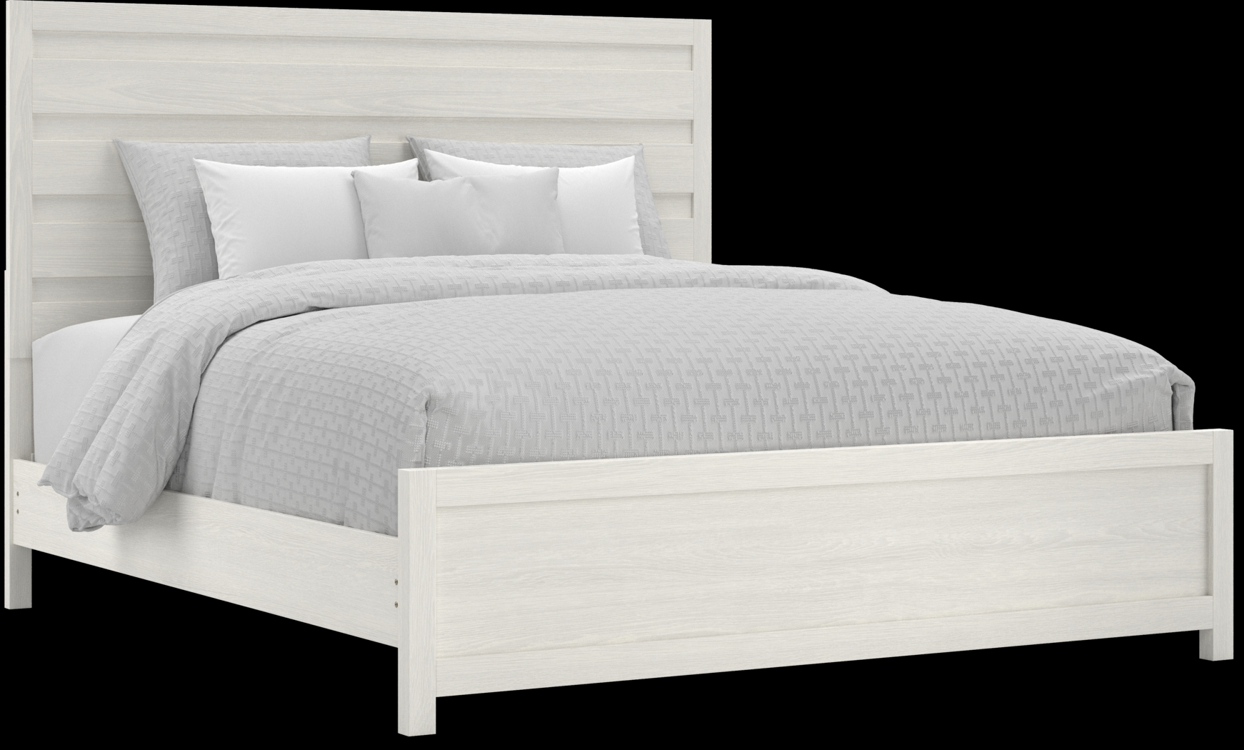 Barringer Place White 3 Pc King Panel Bed - Thumbnail - Image 1