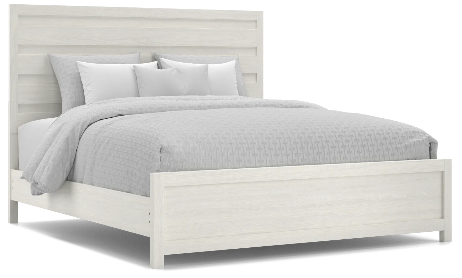 white 3 pc king panel bed