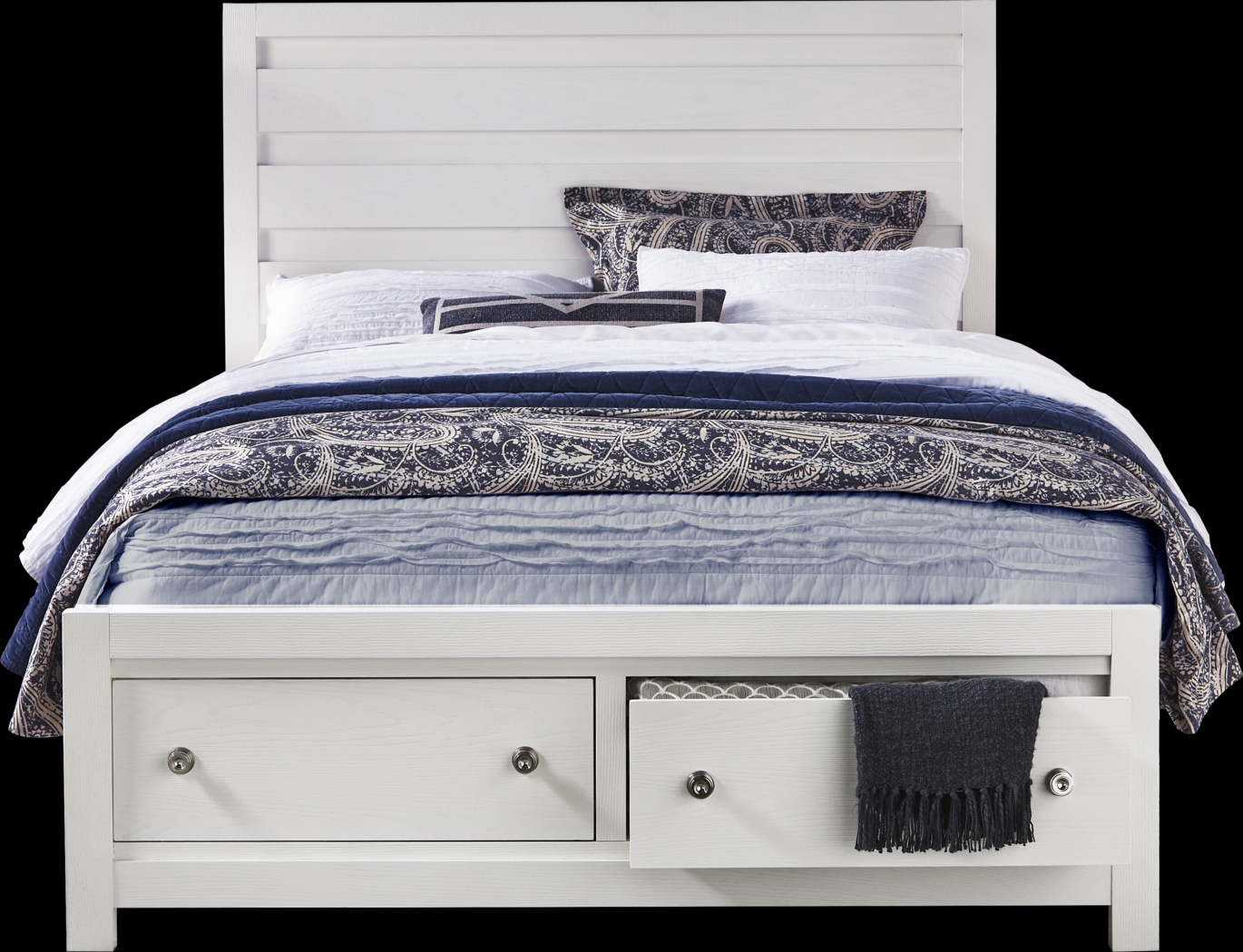 Barringer Place White 5 Pc Queen Panel Bedroom with Storage - Thumbnail - Image 2