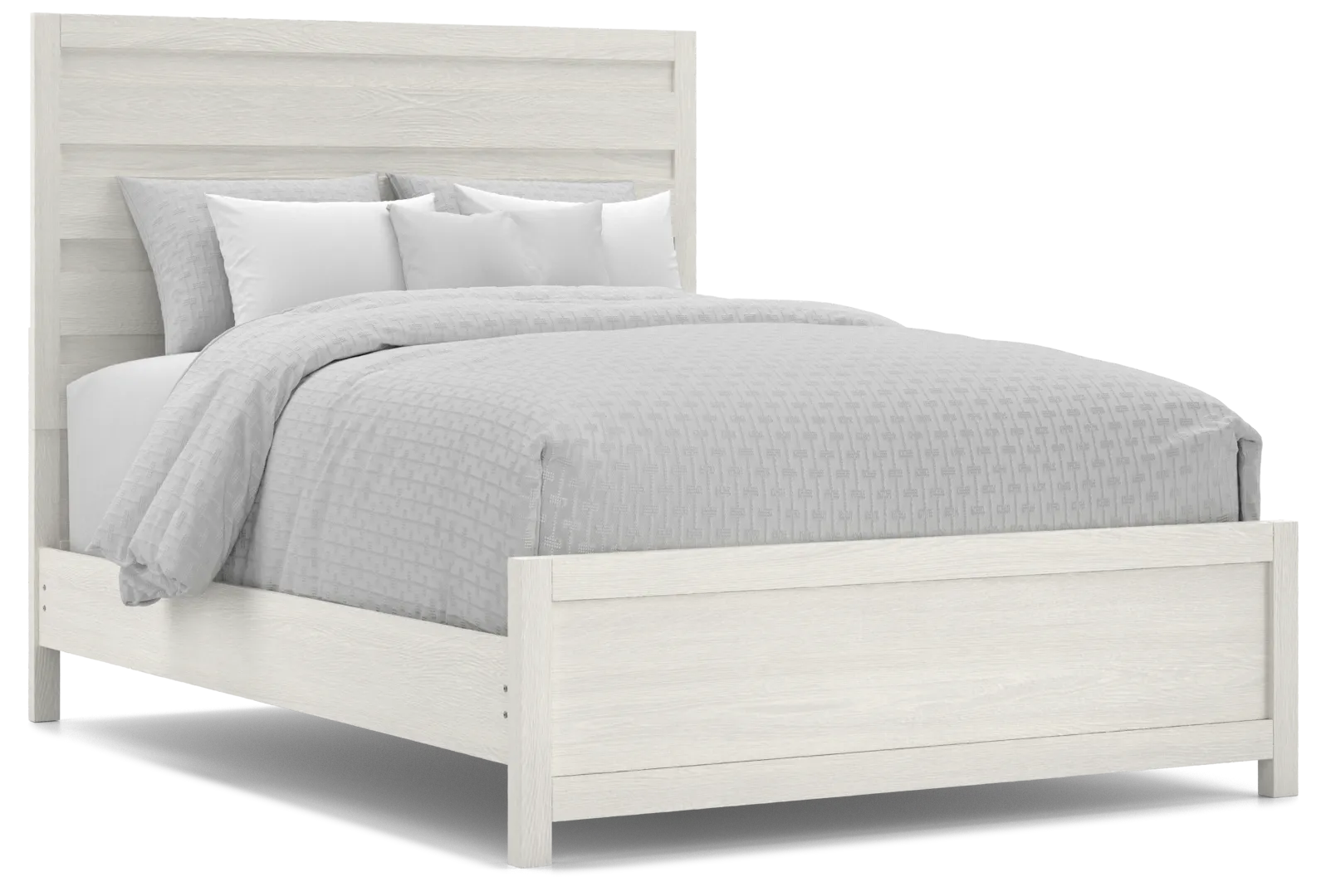 white 3 pc queen panel bed