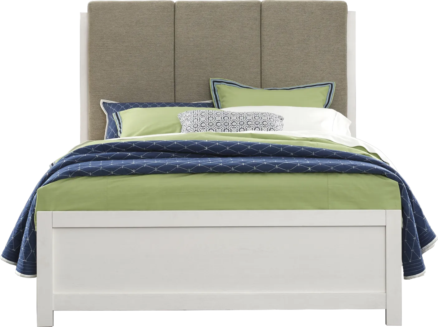 Barringer Place White 4 Pc King Upholstered Bed - Thumbnail - Image 1