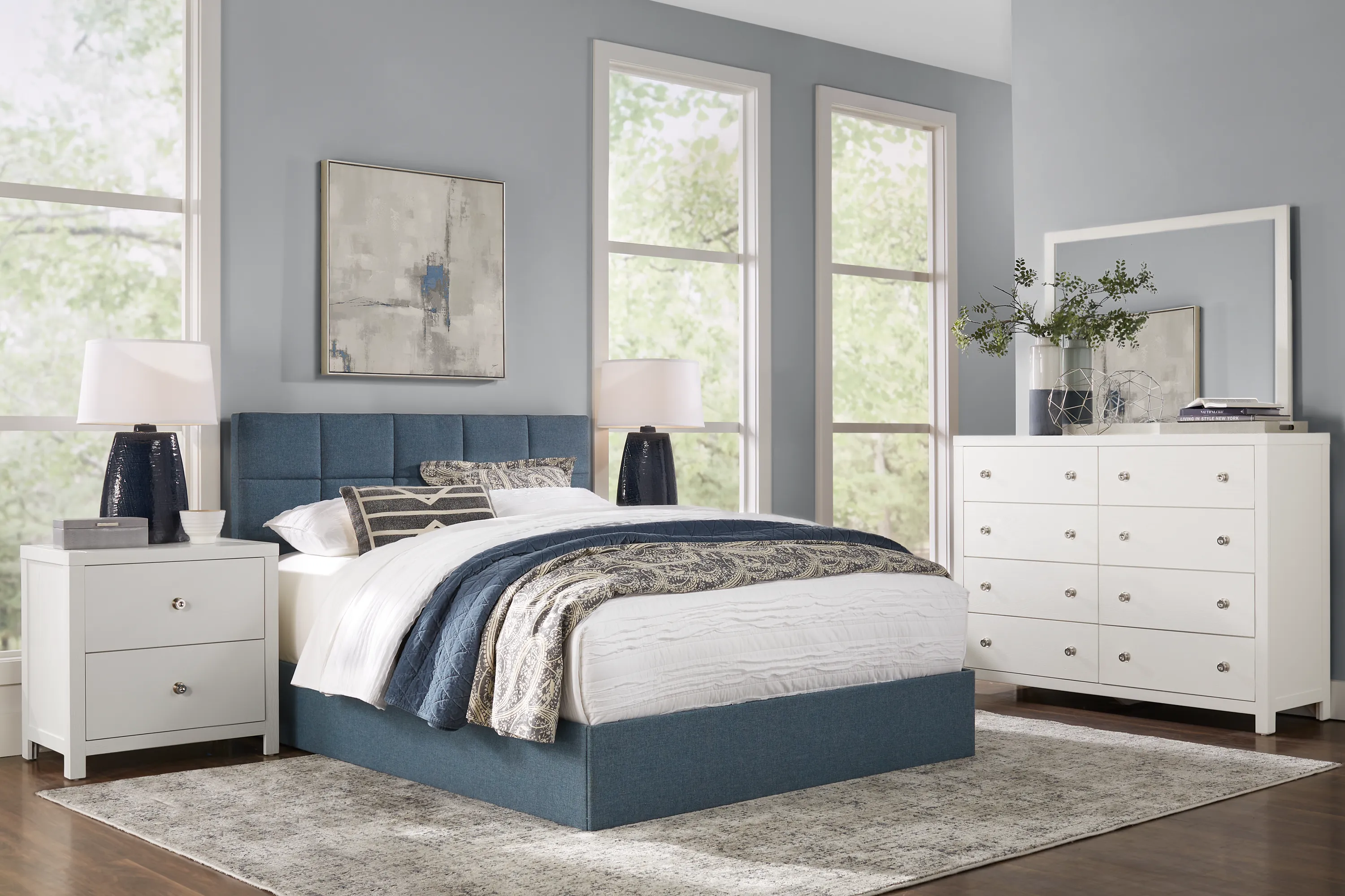 Barringer Place White 7 Pc Queen Bedroom - Thumbnail - Image 1