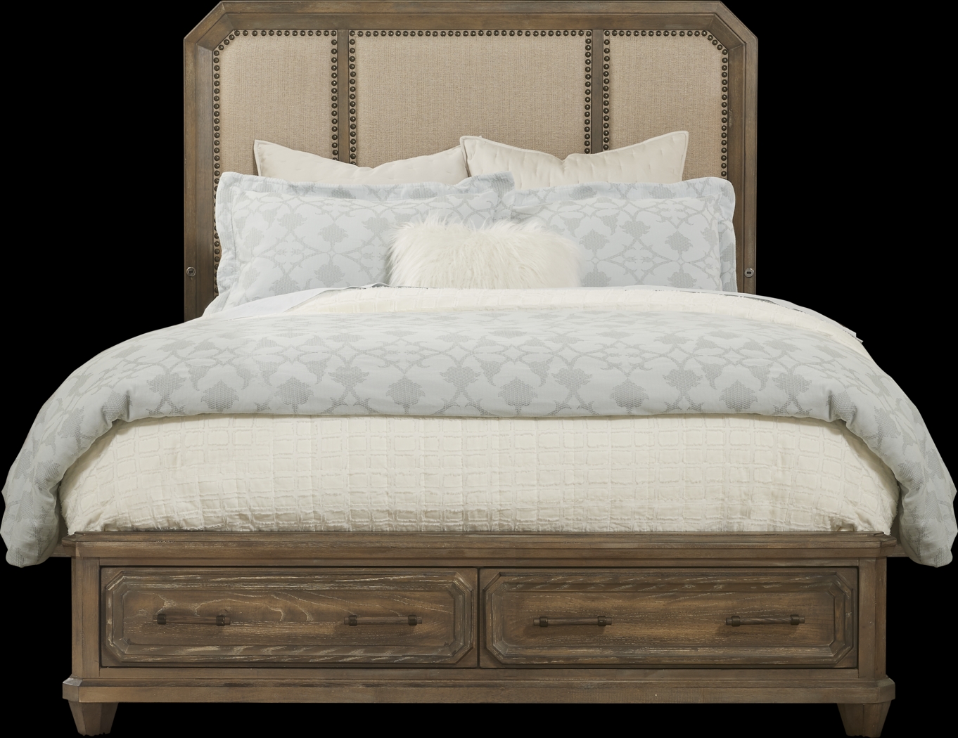 Barriston Trail Brown 3 Pc Queen Panel Bed with Storage - Thumbnail - Image 1