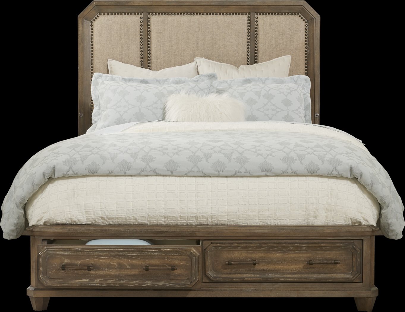 Barriston Trail Brown 3 Pc Queen Panel Bed with Storage - Thumbnail - Image 3