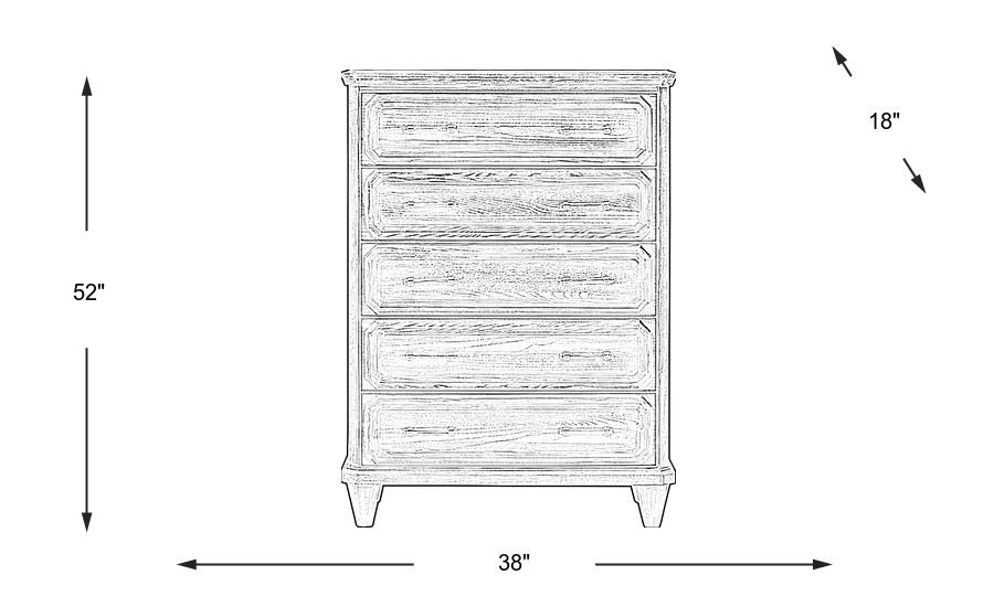 Dimension Image. Please refer to the Dimension Tab on this page for dimension details.