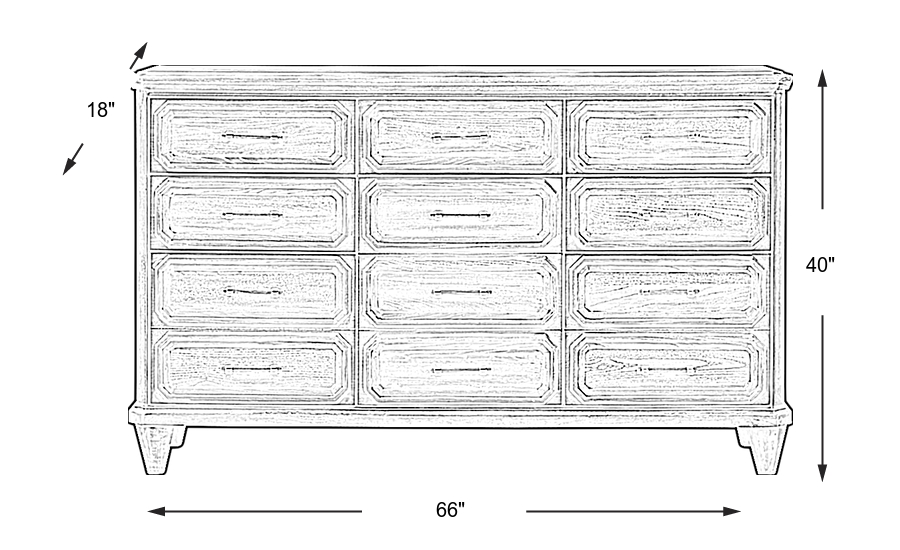 Dimension Image. Please refer to the Dimension Tab on this page for dimension details.
